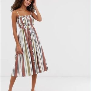 ASOS | Cami Button Midi Striped Dress
